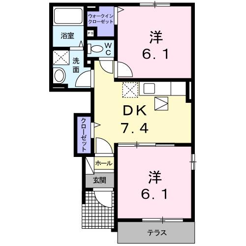 ワイアンドエス　Ｂ（104） 間取り図画像