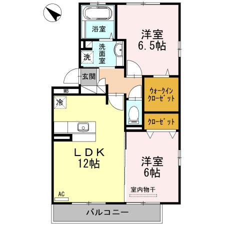 ベルヴィル　カメリア　A棟（A201） 間取り図画像