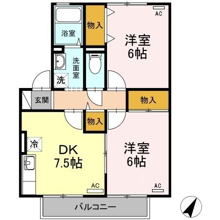 セジュール風夏（201） 間取り図画像