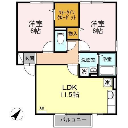 ハピネス　B棟（B202） 間取り図画像