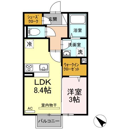 シャルム西本町　B棟（B202） 間取り図画像