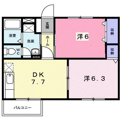 エスポワール　Ｂ（201） 間取り図画像