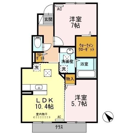 ウィット上宇部（102） 間取り図画像