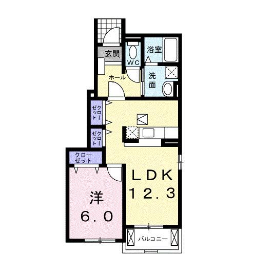 大石グランコート　Ａ（101） 間取り図画像