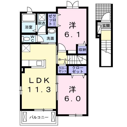 ピアチェーレ　Ⅱ（205） 間取り図画像