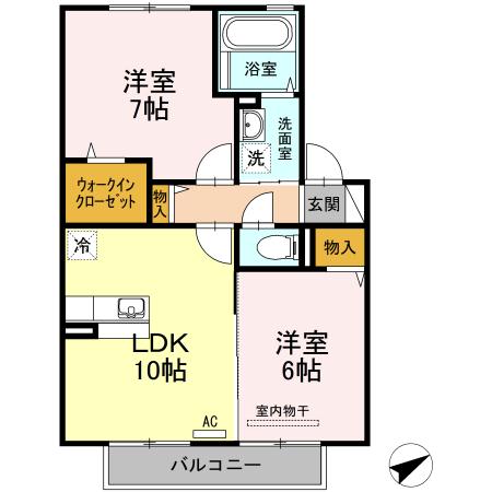 セジュールモンピ（202） 間取り図画像