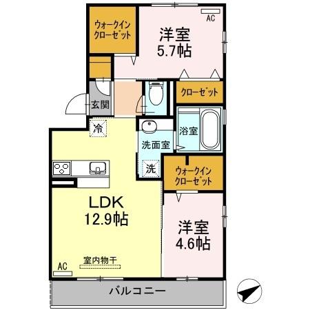 恩田ヒルズ（301） 間取り図画像