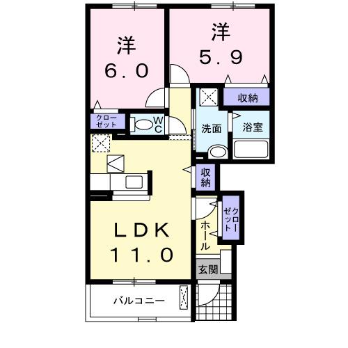 ビッグアイランドハーヴェストＤ（103） 間取り図画像