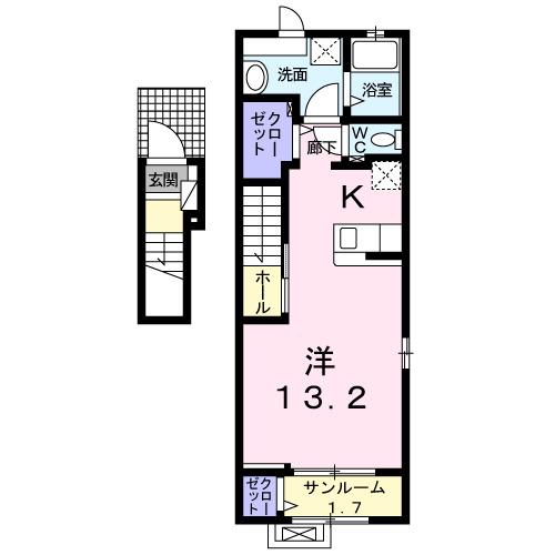 プレジールＢ（201） 間取り図画像