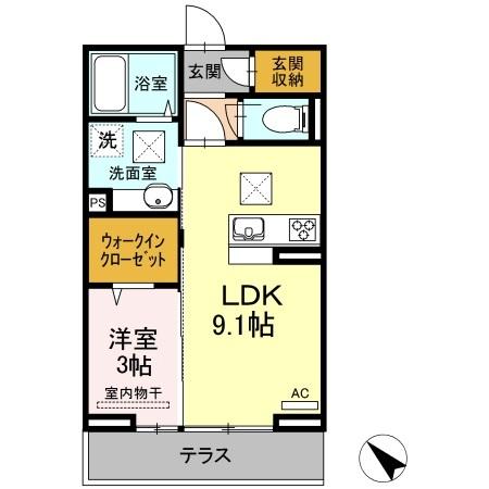 プレサーブ日の出Ⅱ（101） 間取り図画像