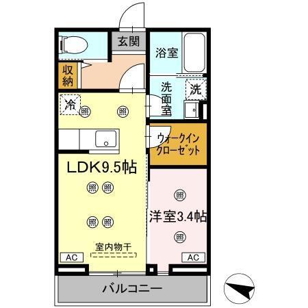 カーサBOSCO（101） 間取り図画像
