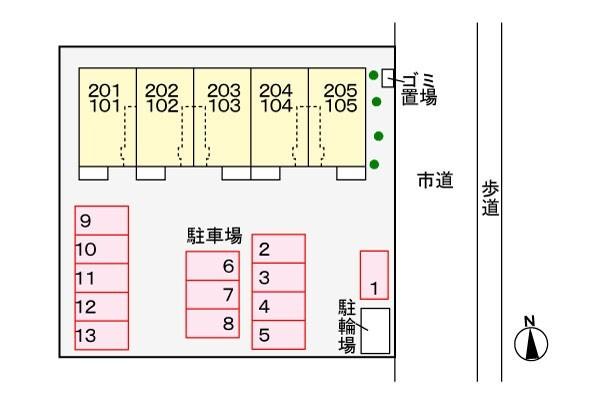 クレール北竜王町（105） 駐車場