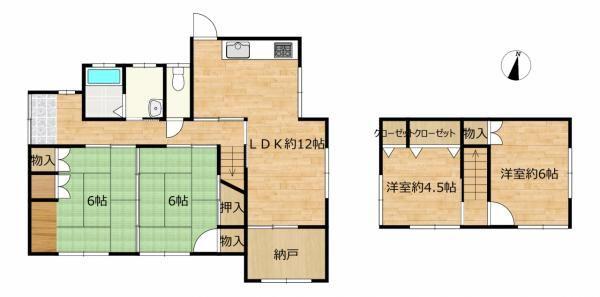 宇部市末広町　戸建て住宅 間取り図画像