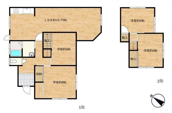宇部市大字西岐波戸建て住宅 間取り図画像