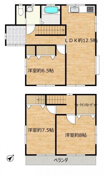 宇部市大字東岐波　戸建て 間取り図画像