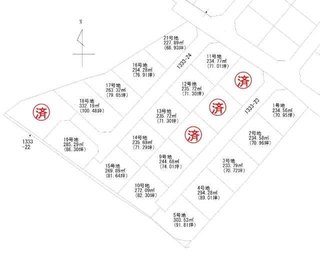 宇部市浜田土地１号地 区画図
