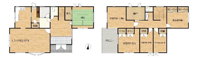 宇部市大字上宇部　戸建て 間取り図画像