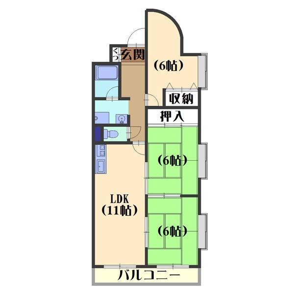 ベルベデール向日町（301） 間取り図画像