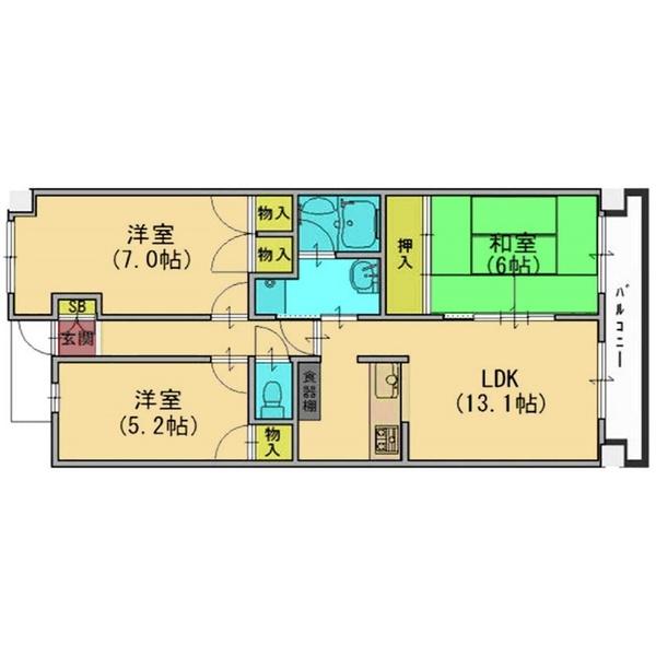 ライオンズマンション長岡天神（402） 間取り図画像