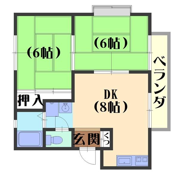 エバーグリーンコート（102） 間取り図画像