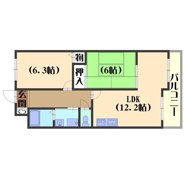 クラヴァス長岡京（206） 間取り図画像