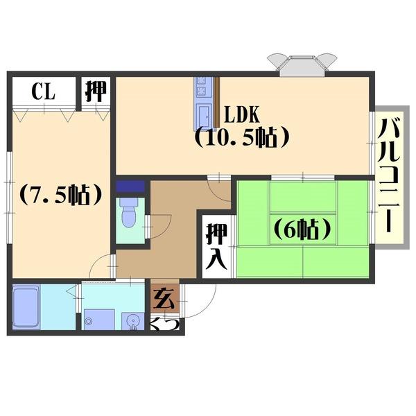 ウィンディアコリーヌE棟（103） 間取り図画像