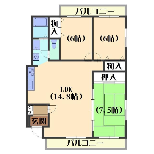 メゾンドうぐいす台（302） 間取り図画像