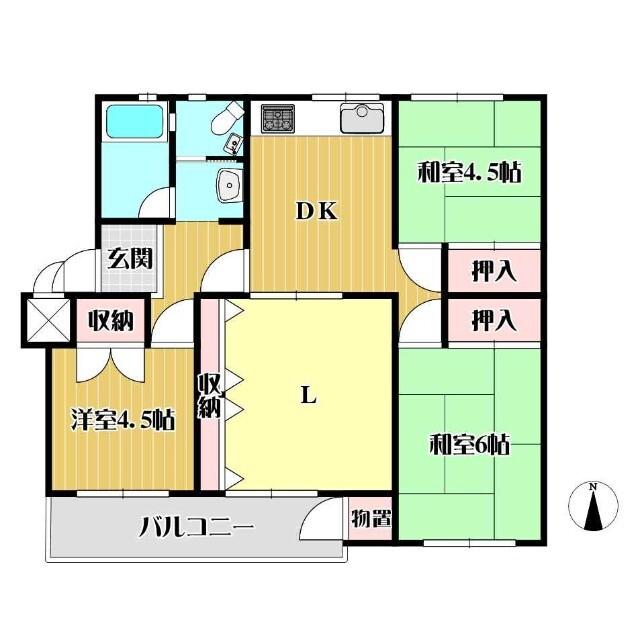 メゾン神足7棟（303） 間取り図画像