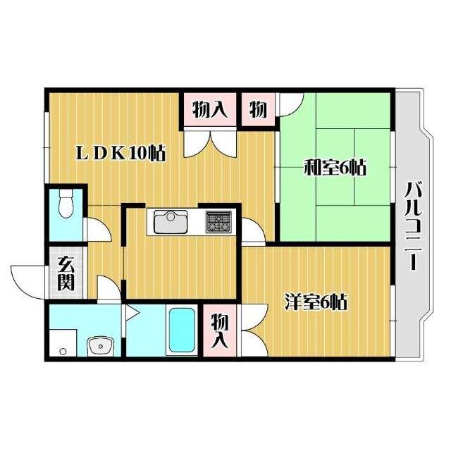 サンバースト山崎（102） 間取り図画像