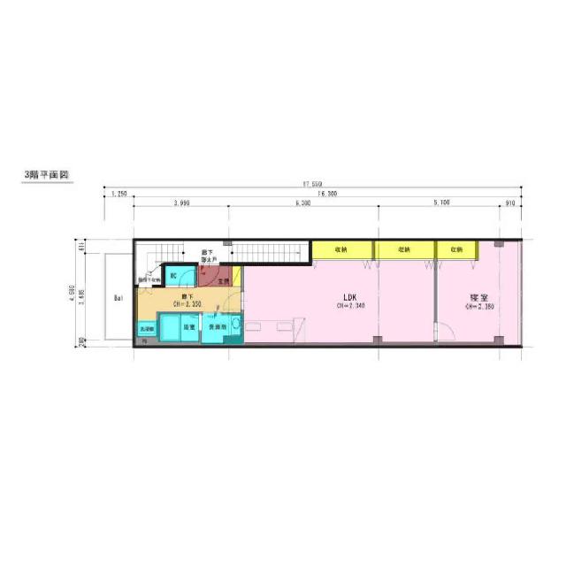 テナント　渡辺ビル（3F） 間取り図画像