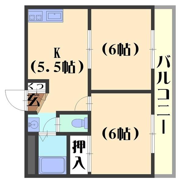 フラッツ東向日（303） 間取り図画像