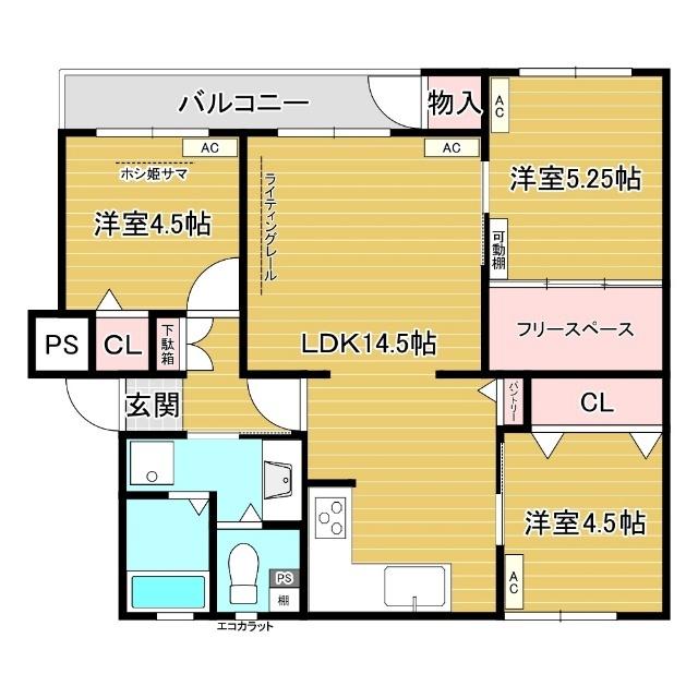 メゾン神足7棟（304） 間取り図画像