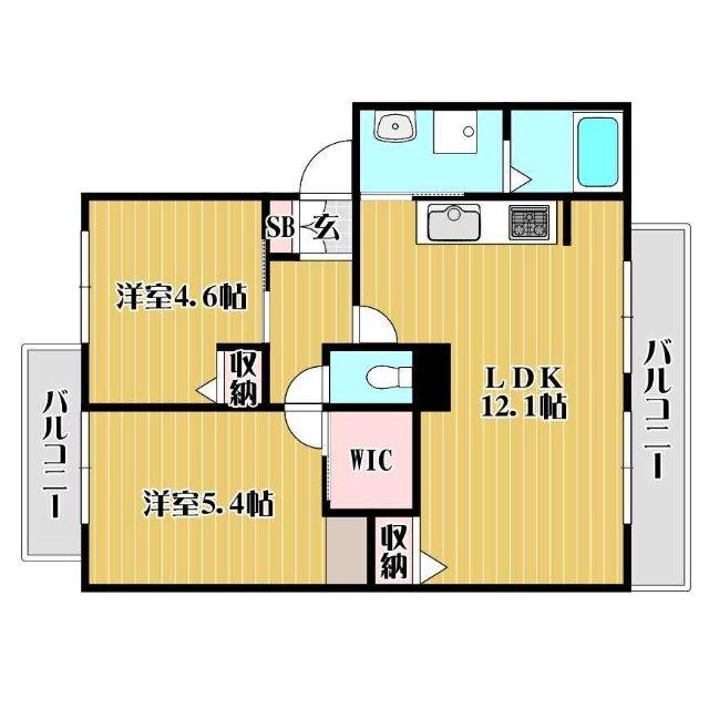 WEST HILLⅡ（103） 間取り図画像
