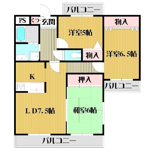 カサ・デ・高ノ手（701） 間取り図画像