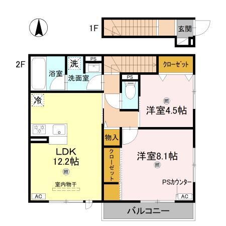 アレ・デ・フルール西向日駅前　南棟（205） 間取り図画像