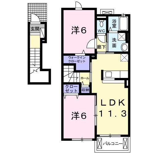 プリムローズ（206） 間取り図画像