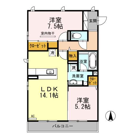 グレース洛西口Ａ棟（305） 間取り図画像