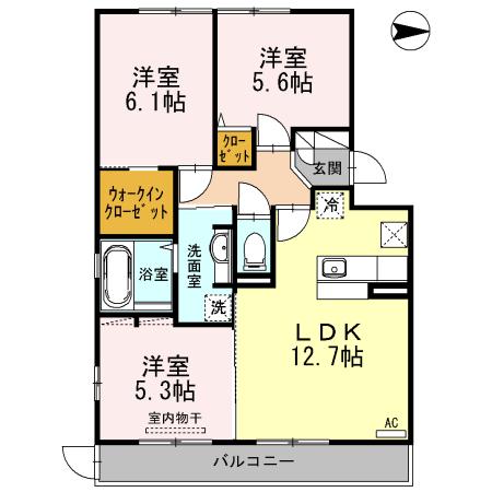 リバーフロント鴨川（105） 間取り図画像