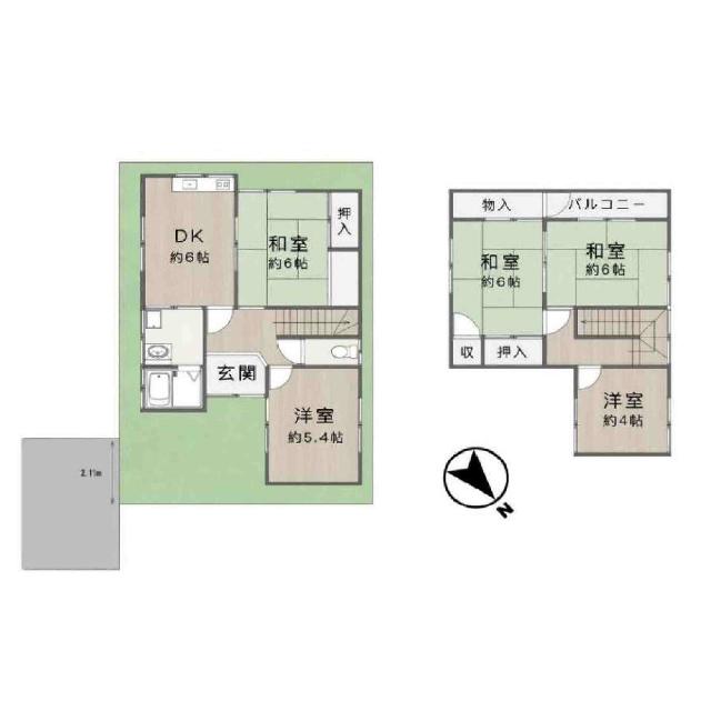 乙訓郡大山崎町大山崎堀尻　中古住宅 間取り図画像