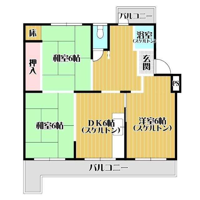 円明寺ヶ丘団地L棟 間取り図画像