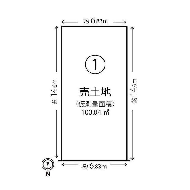 長岡京市一文橋一丁目1号地　土地 区画図