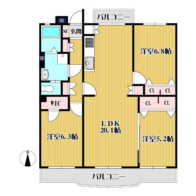 境谷西第二住宅2棟 間取り図画像