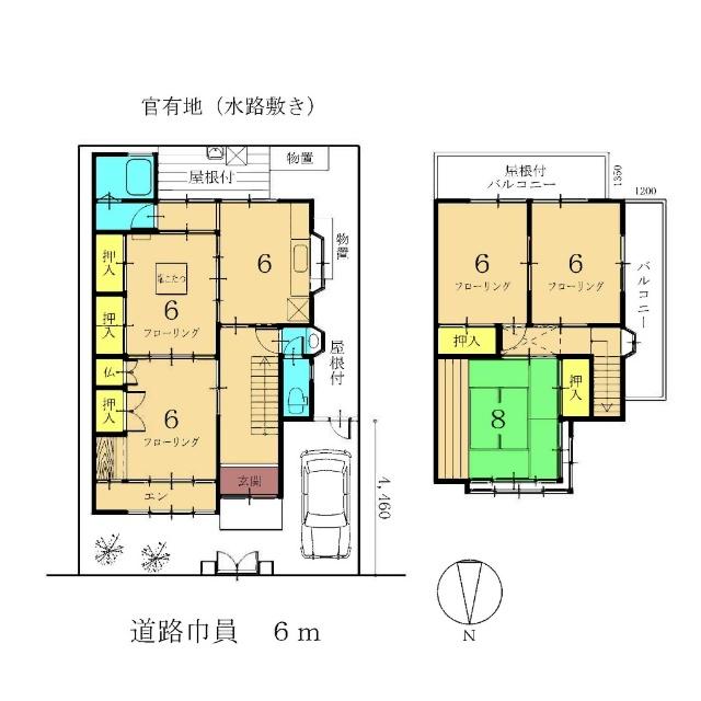 長岡京市久貝二丁目　中古住宅 間取り図画像