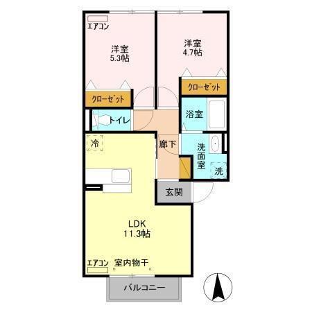 グラマードマレ　B（101） 間取り図画像