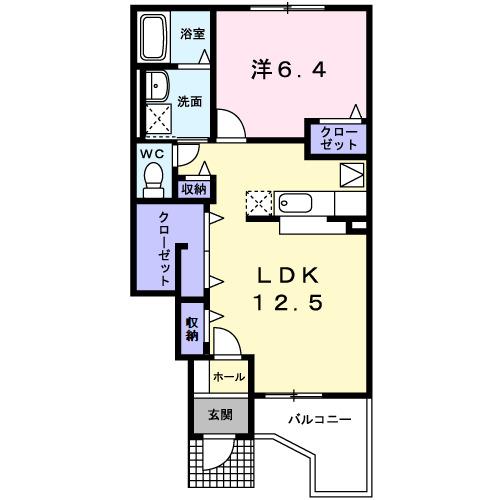 ウナ　カーサ　デラ　ルーチェＢ（102） 間取り図画像