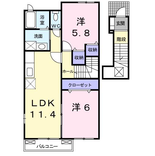 プレッソ前野　Ⅱ（204） 間取り図画像