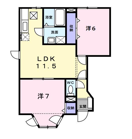 アン・プレーヌＢ（101） 間取り図画像