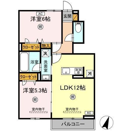 ヒルズ平泉　Ｃ（102） 間取り図画像