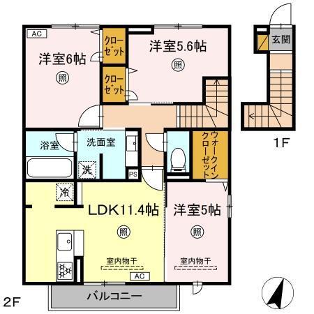 ヒルズ平泉　Ｃ（201） 間取り図画像