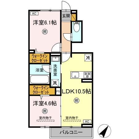 ヒルズ平泉　Ｄ（106） 間取り図画像
